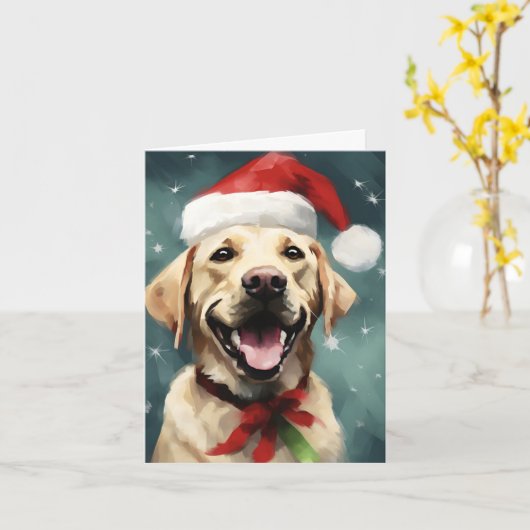Labrador Christmas Kaart (Gele Bloem)