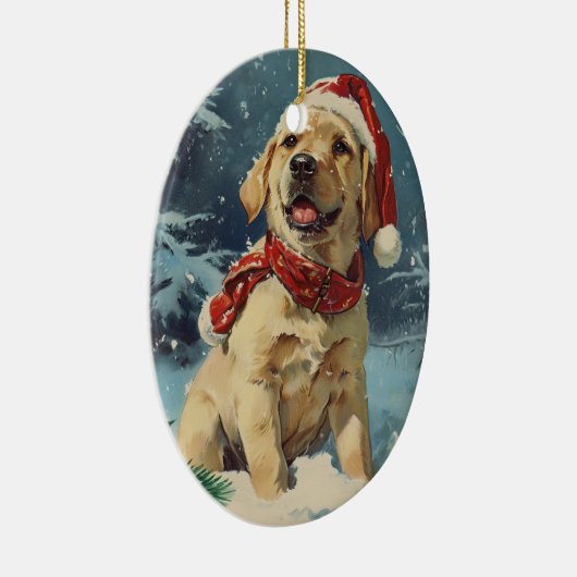 Labrador Christmas Keramisch Ornament (Rechts)