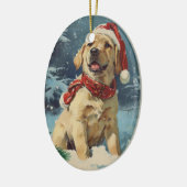 Labrador Christmas Keramisch Ornament (Links)