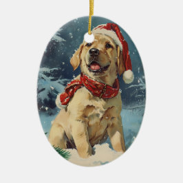 Labrador Christmas Keramisch Ornament
