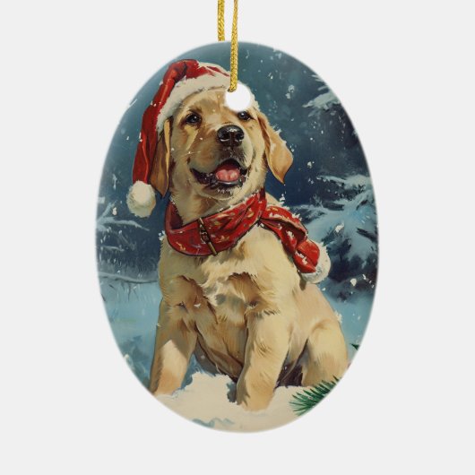 Labrador Christmas Keramisch Ornament (Achterkant)