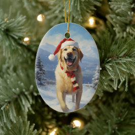 Labrador Christmas Keramisch Ornament