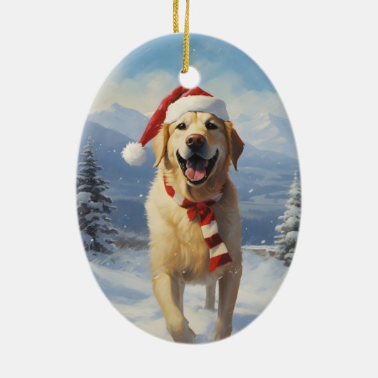 Labrador Christmas Keramisch Ornament (Achterkant)