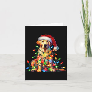 Labrador Christmas Lights Santa Hat Hondenliefhebb Kaart