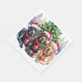 Labrador Christmas Paper Napkin Servet (Hoek)