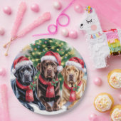 Labrador Christmas Paper Plate Papieren Bordje (Feest)