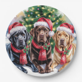 Labrador Christmas Paper Plate Papieren Bordje