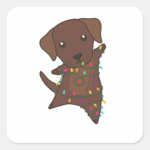 Labrador Christmas Snow Winter Animals Dogs Vierkante Sticker