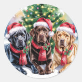 Labrador Christmas Sticker (Voorkant)