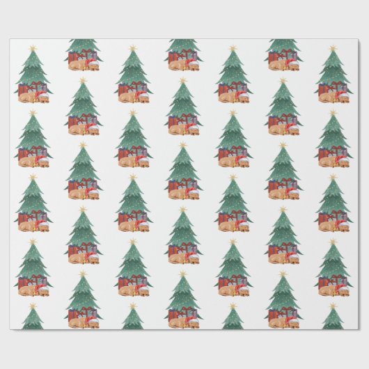 Labrador Christmas Tree Cadeaupapier (Vlak)