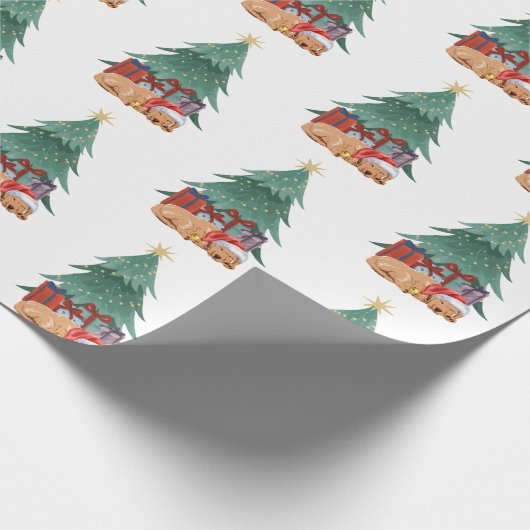 Labrador Christmas Tree Cadeaupapier (Hoek)