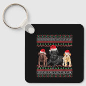 Labrador Christmas Ugly Black Lab Chocolate Labrad Sleutelhanger (Voorkant)