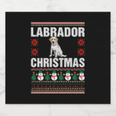 Labrador Christmas Ugly Sweater Sparkling Wijnetiket (Enkel label)