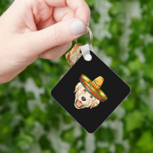 Labrador Cinco De Mayo Mexicaanse Hoed Labrador Sleutelhanger