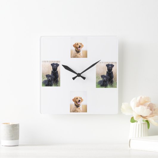 Labrador Clock Vierkante Klok (Huis)