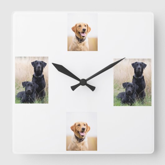 Labrador Clock Vierkante Klok (Voorkant)