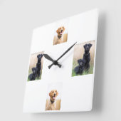 Labrador Clock Vierkante Klok (Hoek)