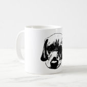 Labrador Close-up zwart-wit kunst Mok (Voorkant links)