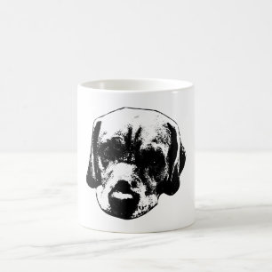 Labrador Close-up zwart-wit kunst Mok