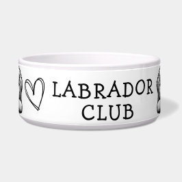 Labrador Club Zwart en Wit Thema Voerbakje