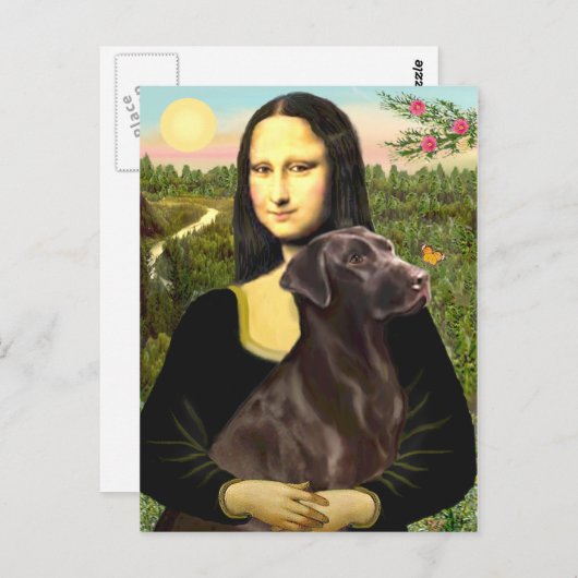 Labrador (colaat) - Mona Lisa Briefkaart (Voorkant / Achterkant)