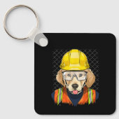 Labrador Construction Worker Labrador Dog Sleutelhanger (Voorkant)