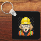 Labrador Construction Worker Labrador Dog Sleutelhanger (Voorkant)