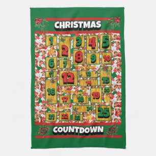 Labrador Countdown Kerst Adventkalender Hond Theedoek