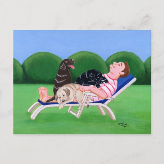 Labrador Dad Painting Briefkaart (Voorkant)