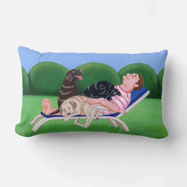 Labrador Dad Painting Kussen (Voorkant)