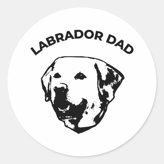 Labrador Dad Ronde Sticker (Voorkant)