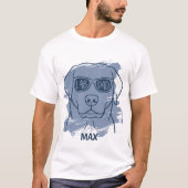Labrador dad t-shirt with custom name brush art (Voorkant)