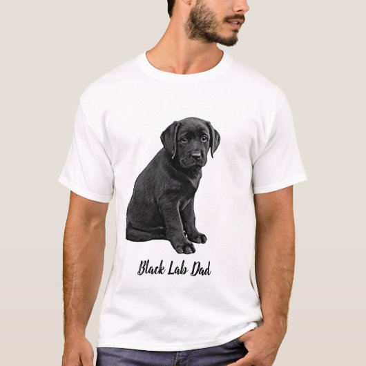 Labrador Dad- Vaderdag Cute Dog- Black Lab Dad T-shirt (Voorkant)