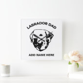 Labrador Dad Vierkante Klok (Huis)