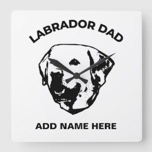 Labrador Dad Vierkante Klok