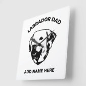 Labrador Dad Vierkante Klok (Hoek)