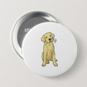 Labrador Daisy Ronde Button 7,6 Cm (Voorkant /achterkant)