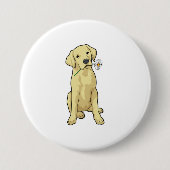 Labrador Daisy Ronde Button 7,6 Cm (Voorkant)