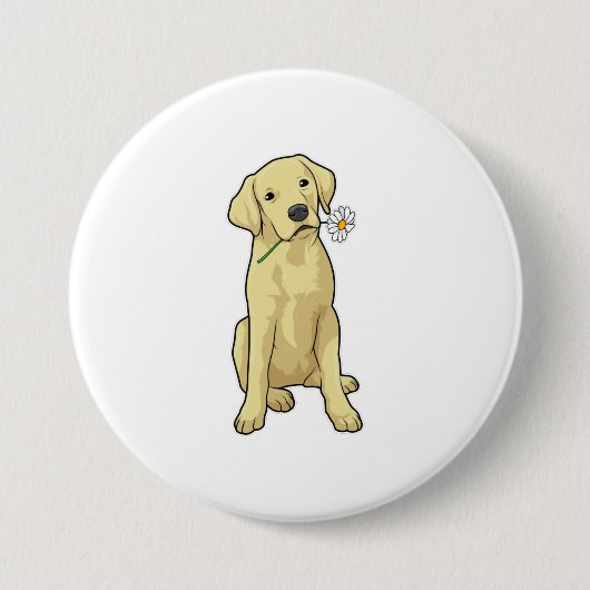Labrador Daisy Ronde Button 7,6 Cm (Voorkant)