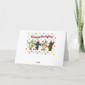 Labrador danst verjaardagsfeestje kaart (Achterkant)