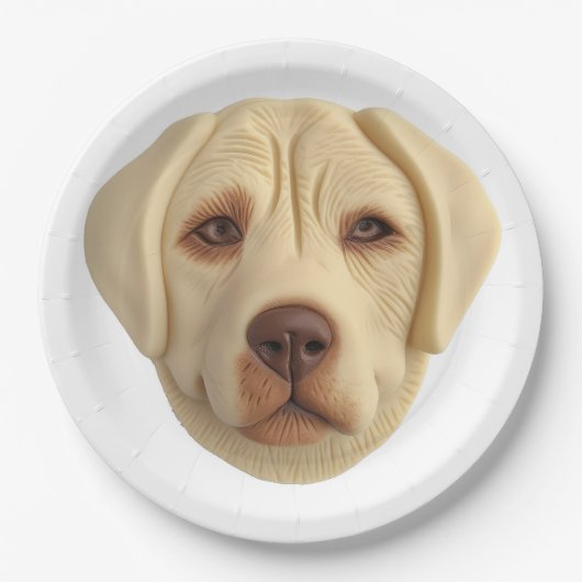 Labrador Dog 3D geïnspireerd Papieren Bordje (Voorkant)
