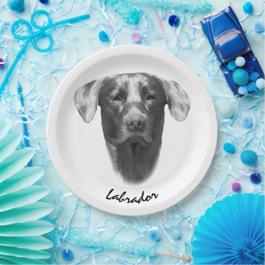 Labrador Dog aantrekkelijk Papieren Bordje (Feest)