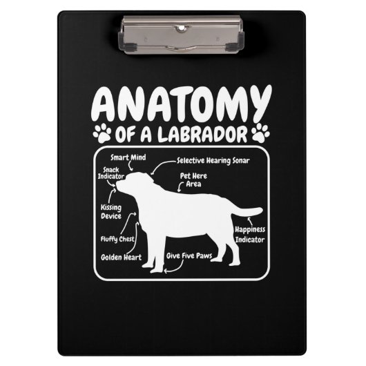 Labrador Dog Anatomy Klembord (Voorkant)