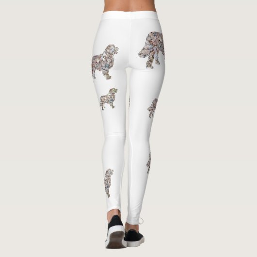 Labrador Dog Art Aangepaste Leggings (Achterkant)
