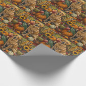 Labrador Dog Autumn Harvest Thanksgiving Cadeaupapier (Hoek)