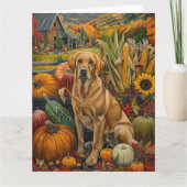 Labrador Dog Autumn Harvest Thanksgiving Kaart (Voorkant)