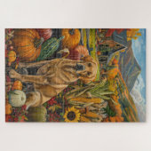 Labrador Dog Autumn Harvest Thanksgiving Legpuzzel (Horizontaal)