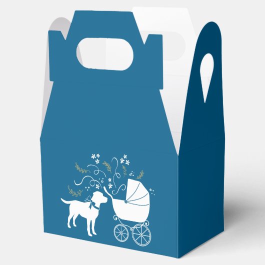 Labrador Dog Baby shower Blue Boy Lab Bedankdoosjes (Geopend)