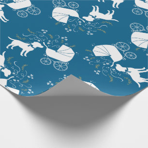 Labrador Dog Baby shower Blue Boy Lab Cadeaupapier