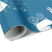 Labrador Dog Baby shower Blue Boy Lab Cadeaupapier (Rol Hoek)